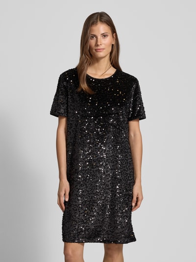 s.Oliver RED LABEL Fließendes Cocktailkleid mit Paillettenbesatz BLACK 4
