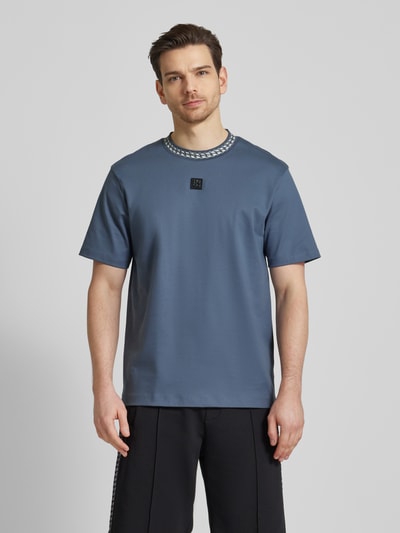 HUGO T-Shirt mit Motiv-Print Modell 'Deternal' Rauchblau 4