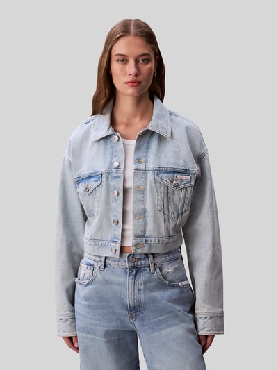 Calvin Klein Jeans Cropped Jeansjacke aus reiner Baumwolle Hellblau 4