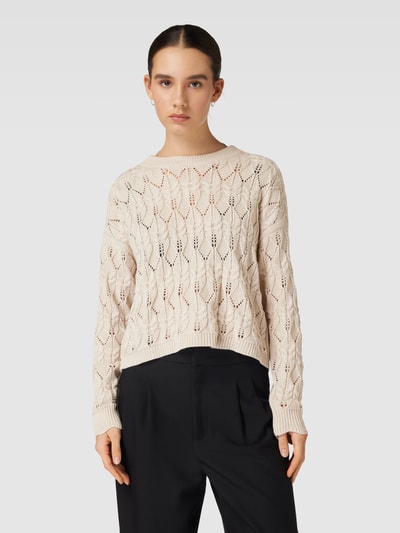 ONLY Strickpullover mit Strukturmuster Modell 'TILMA' Sand 4