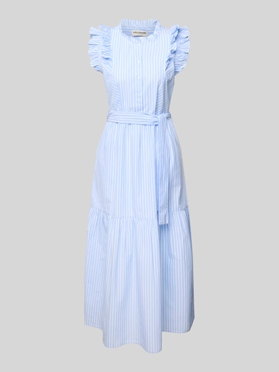 LOLLYS LAUNDRY Midikleid mit Bindegürtel Modell 'Harriet' Blau 2