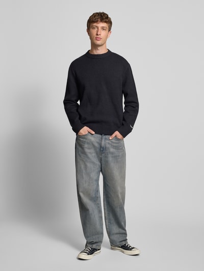JACK & JONES Strickpullover mit Label-Stitching Modell 'NORREBRO' Black 1