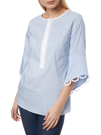 Nadine H Blusenshirt mit Kontrastbesatz Bleu 3