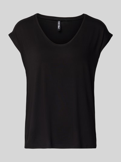 Pieces T-shirt met stretch, model 'Billo' Zwart - 2