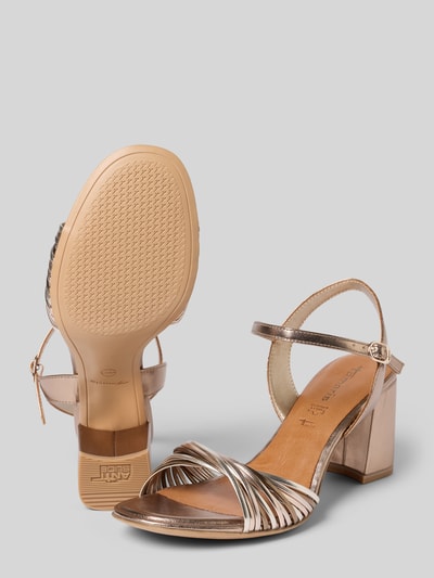 Tamaris sandalen met leer binnenzool Metallic bruin - 4
