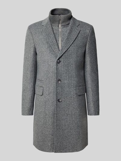 BOSS Slim Fit Mantel mit Woll-Anteil Modell 'H-HYDE-J-BIB-PAD-254' Hellgrau 2
