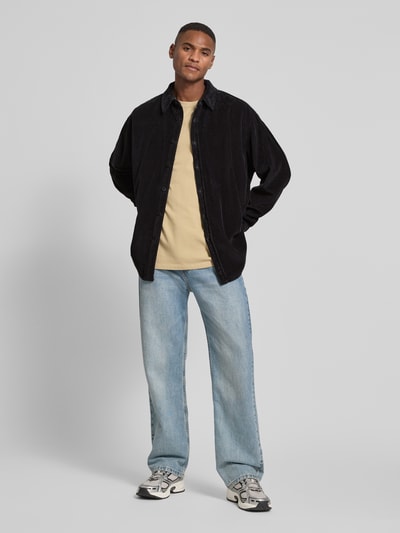 American Vintage Relaxed Fit Freizeithemd aus Cord Modell 'PADOW' Dunkelgrau 1