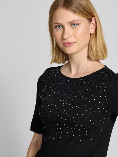 Christian Berg Woman T-shirt met siersteentjes en ronde hals Zwart - 3