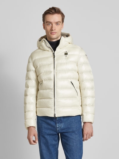 Blauer Usa Regular Fit Steppjacke mit Kapuze Modell 'ADAMS' Offwhite 4