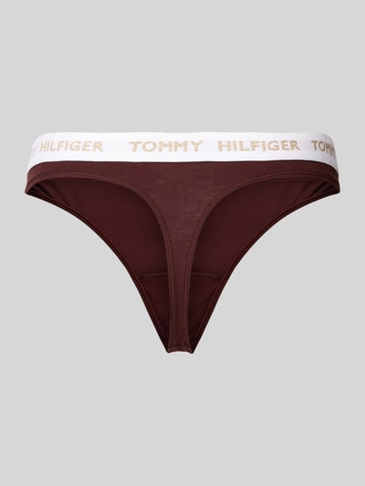 TOMMY HILFIGER String mit elastischem Logo-Bund Bordeaux 3