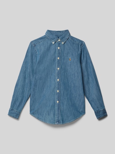 Polo Ralph Lauren Teens Regular fit jeansoverhemd met button-downkraag Blauw - 1
