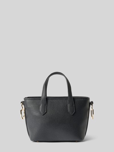 Produktfoto, schwarze Umhängetasche mit Label-Schriftzug Modell 'THAOE RE' von Valentino Bags, strukturierte Oberfläche, goldene Details, Damen Umhängetasche von Valentino Bags.