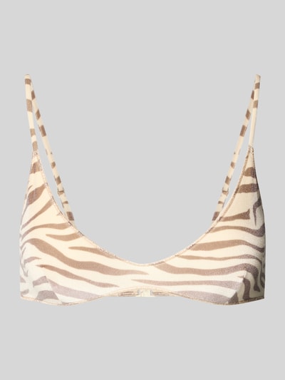 Produktfoto, Bikini-Oberteil mit Allover-Animal-Print Modell 'Paloma' van MC2 Saint Barth, elastische materiaalmix, spaghettibandjes, dames