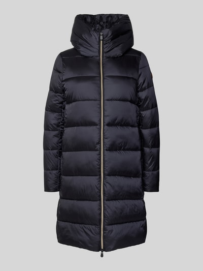 SAVE THE DUCK Gewatteerde lange jas met opstaande kraag, model 'LYSA' Zwart - 2