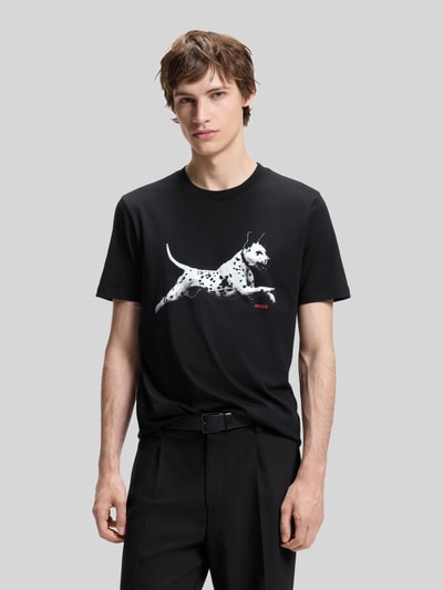 HUGO Regular Fit T-Shirt aus reiner Baumwolle Black 4