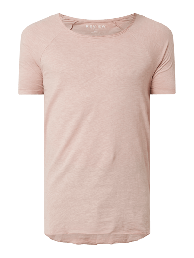 REVIEW T-shirt van slubjersey met open boorden Roze - 2