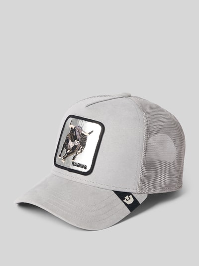 Productfoto, lichtgrijze verstelbare trucker cap model 'Silver Bull' van GOORIN BROS., katoenmix met verstevigde klep en stiksels