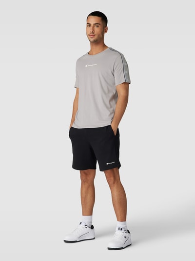 Champion T-Shirt mit Label-Print Modell 'Tape' Hellgrau 1