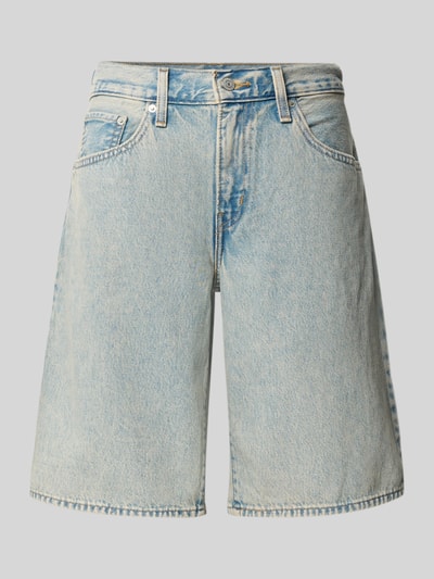 Produktfoto, helle blaue Regular-Fit Jeansshorts aus reiner Baumwolle Modell 'MIDDY JORT' von Levi's® für Damen, leichte Waschung, grobe Denim-Textur