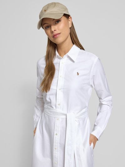 Polo Ralph Lauren Overhemdjurk met strikceintuur en logostitching Wit - 3