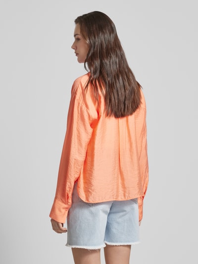 OPUS Blouse met paspelzakken op de borst, model 'Fastelle' Koraal - 5