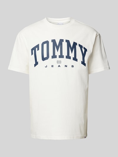 Tommy Jeans T-shirt met labelprint Offwhite - 2