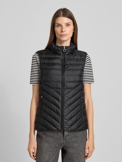 s.Oliver RED LABEL Kamizelka pikowana o kroju slim fit ze stójką Metaliczny czarny 4