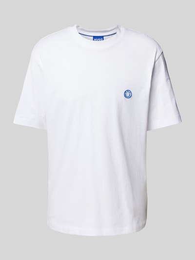 Hugo Blue T-Shirt mit Logo-Badge Modell 'Niley' Weiss 1