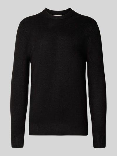 Casual Friday Regular Fit Strickpullover mit Rundhalsausschnitt Modell 'Heine' Black 2