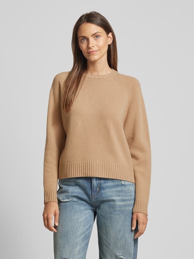 Weekend Max Mara Sweter z dzianiny z prążkowanymi wykończeniami model ‘GABBIA’ Camel 4