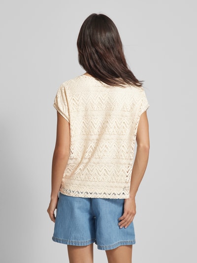 Vero Moda T-shirt met ajourpatroon, model 'MAYA' Beige - 5