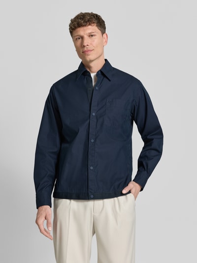 BOSS Orange Regular Fit Overshirt aus Baumwoll-Mix Modell 'LOBEL_M' Marine 4
