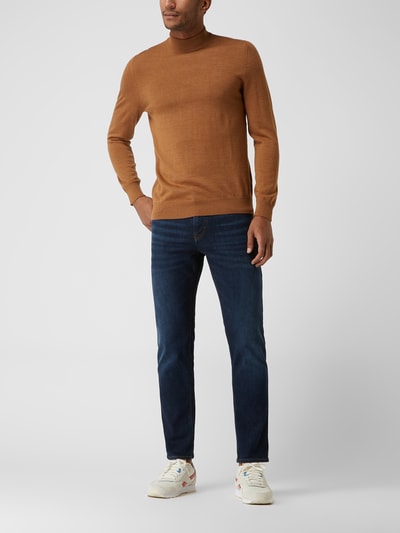 Christian Berg Men Pullover van wolmix  Cognac gemêleerd - 1