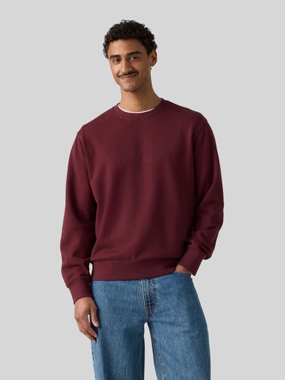 Levi's® Relaxed Fit Pullover aus reiner Baumwolle Modell 'THE ORIGINAL' Bordeaux 4