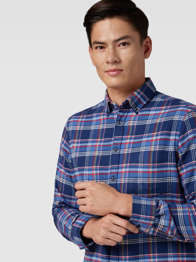 Christian Berg Men Koszula casualowa o kroju regular fit ze wzorem w kratę Granatowy 3