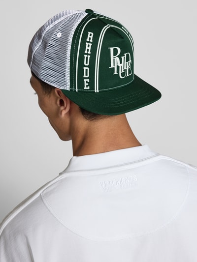 RHUDE Basecap mit Label-Print Dunkelgruen 1