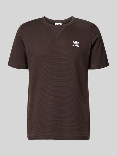 Produktfoto, Regular Fit T-Shirt mit Baumwoll-Anteil Modell 'AUCO' von adidas Originals, Optik: Unifarben, Struktur, Label-Stitching-Applikation, Rundhals, Kurzarm, Materialverarbeitung: Piqué, Material-Mix