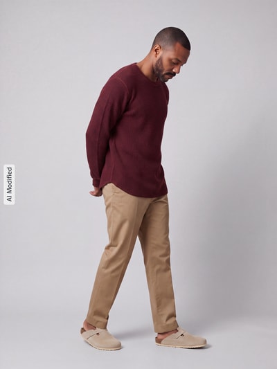 Levi's® Relaxed Fit Langarmshirt aus reiner Baumwolle Bordeaux 1