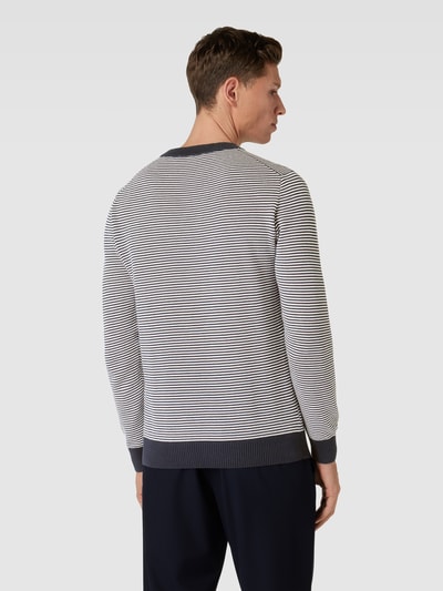 Roy Robson Gebreide pullover met streepmotief Marineblauw - 5