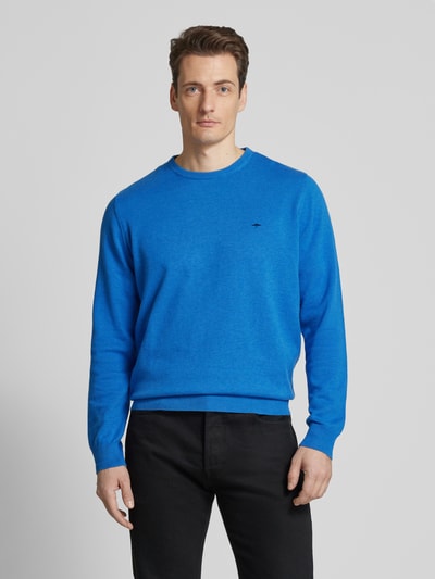 Fynch-Hatton Strickpullover mit Rundhalsausschnitt Blau 4