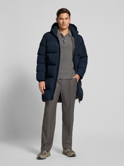 NAUTGÅRD Gewatteerde lange jas met Sorona® Aura-vulling Marineblauw - 1