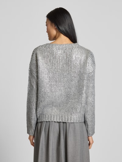 Rich & Royal Strickpullover mit Rundhalsausschnitt Silber 5