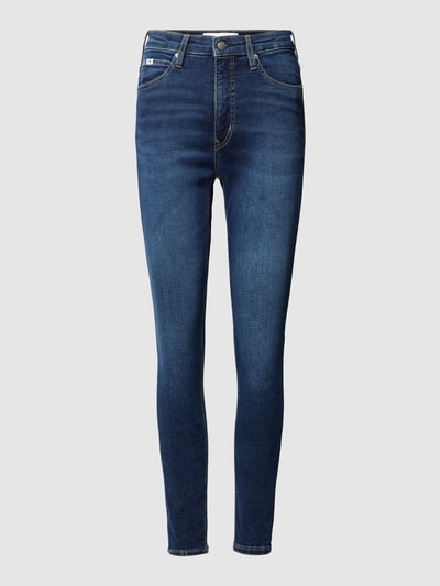 Calvin Klein Jeans High Rise Skinny Fit Jeans mit Label-Detail Dunkelblau 2