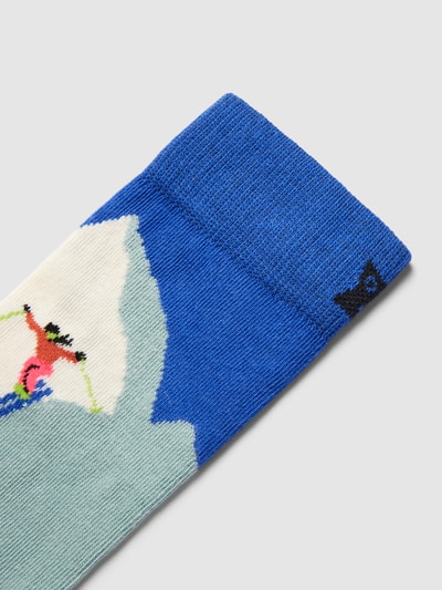 Happy Socks Socken mit Allover-Muster Modell 'Downhill Skiing' Blau 2