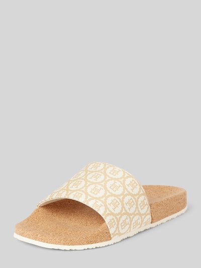 Tommy Hilfiger Slides mit Label-Print Beige 1