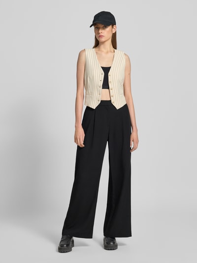 WEEKDAY Wide Leg Bundfaltenhose mit Gürtelschlaufen Modell 'Dara' Black 1