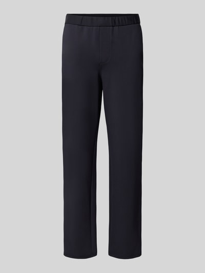 Produktfoto, schwarze Herren Hose aus Viskose-Mix, Straight Fit Modell 'Karl' von JACK & JONES, elastischer Bund, glatte Textur