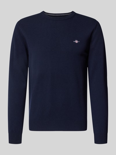 GANT Regular Fit Pullover aus reiner Wolle Marine 1