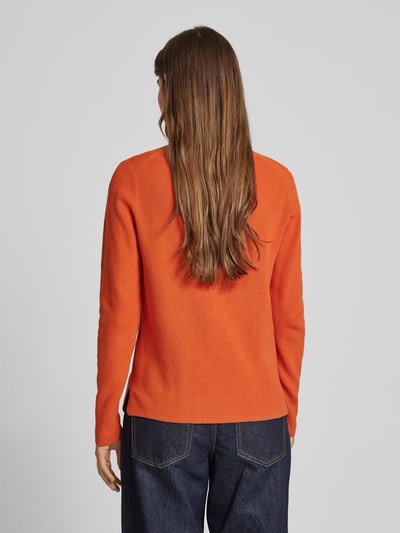 Christian Berg Woman Gebreide pullover met afgeronde V-hals Terracotta - 5