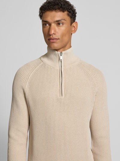 MCNEAL Strickpullover mit gerippten Abschlüssen Sand 3